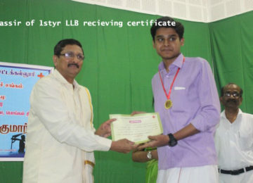 First year LLB receiving Certificate